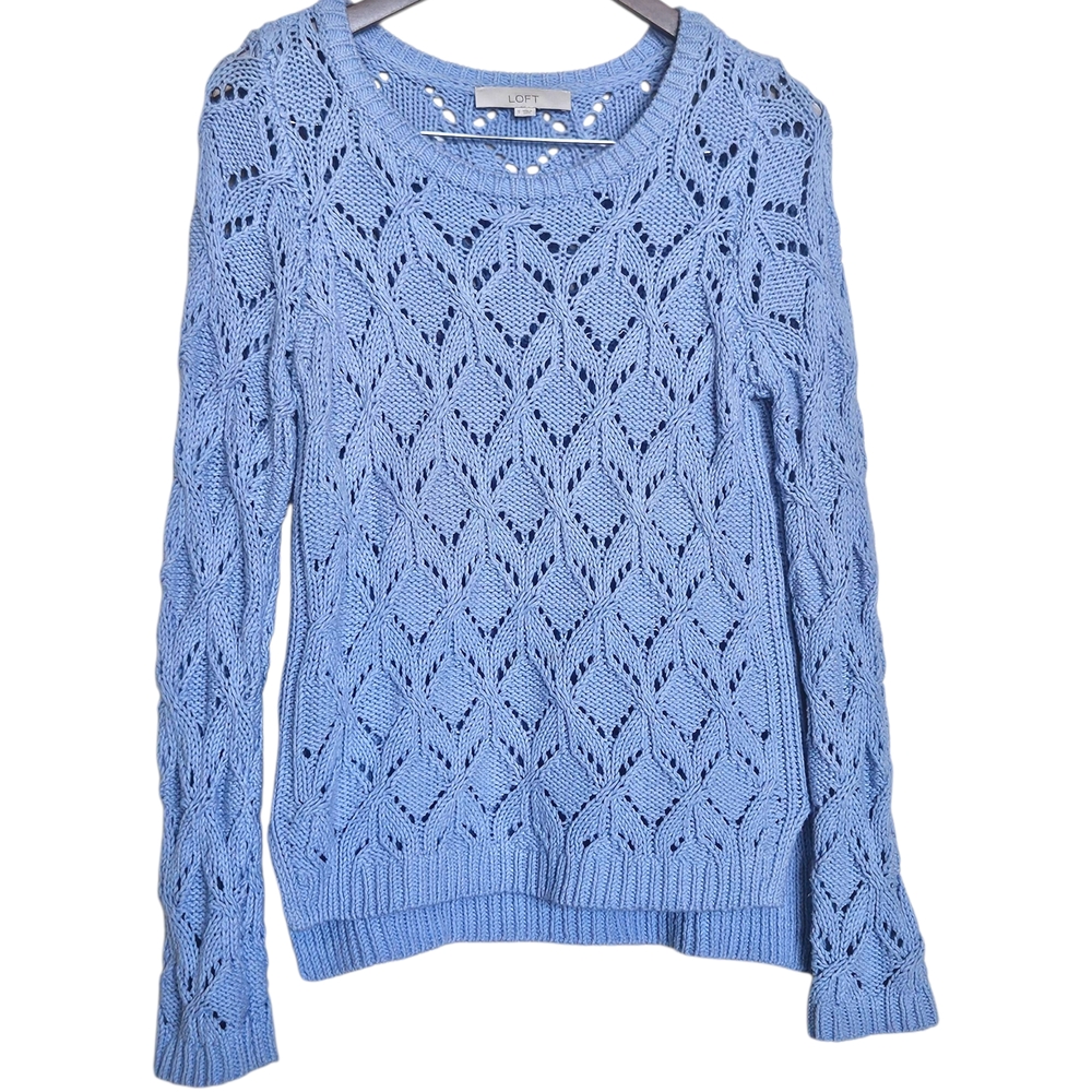 LOFT Women's Blue Knit Sweater